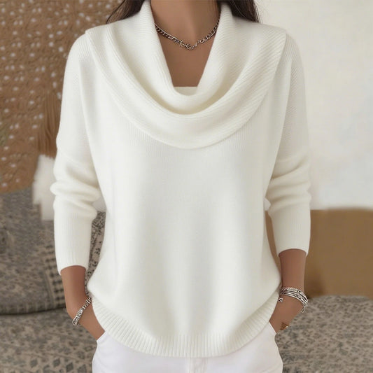 Women's Knit Sweater Thick Warm Loose Fit Long Sleeve Pullover