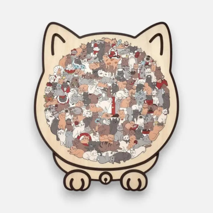 Wooden Puzzle Cat Silhouette 135 Pieces
