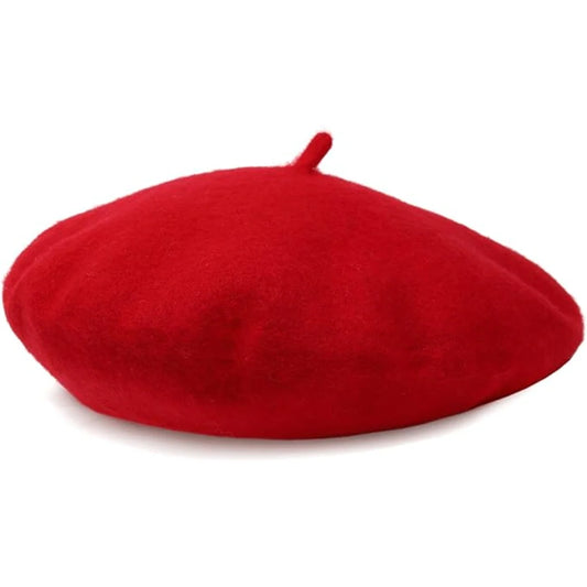 Wool Beret French Style Stretch Fit One Size