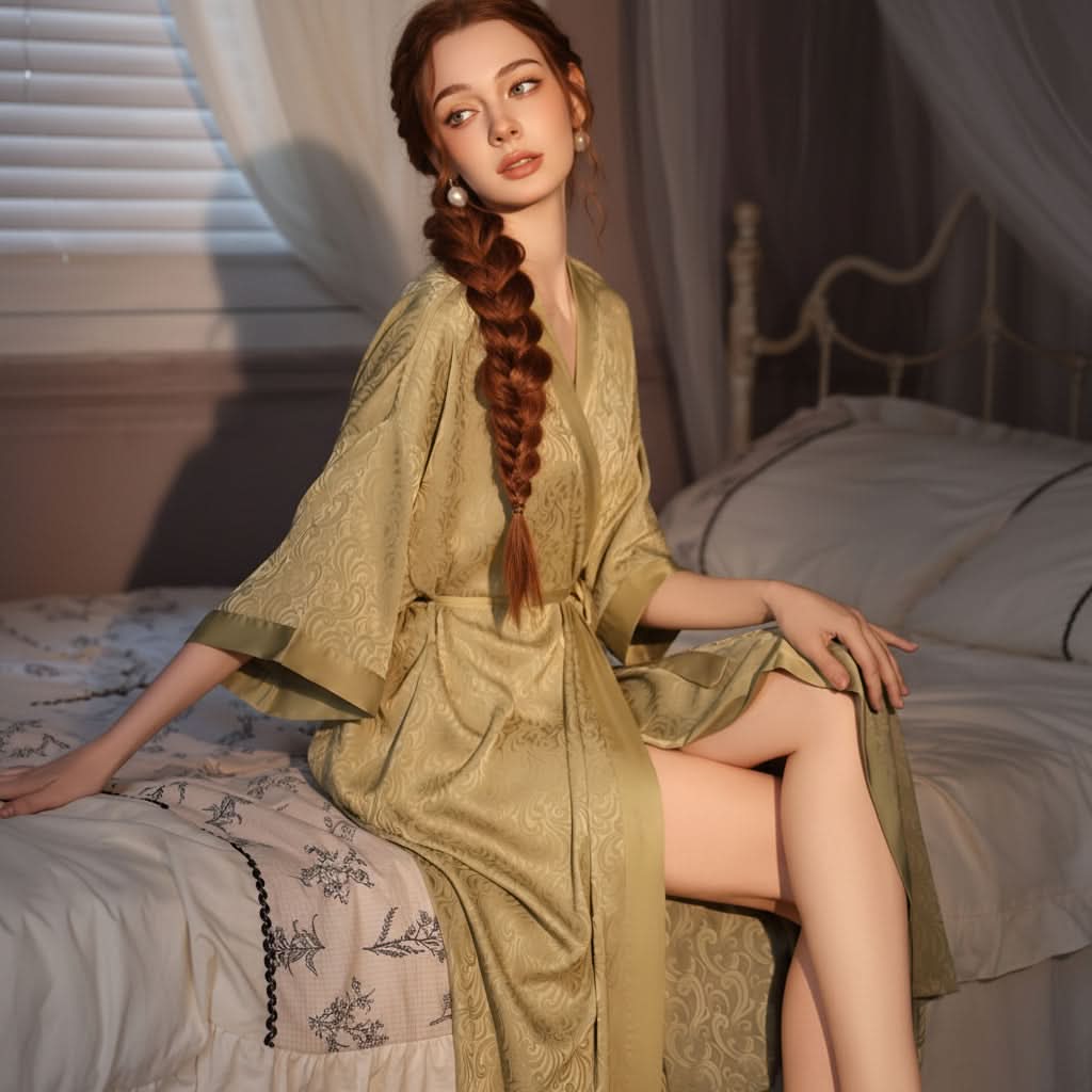 Wrap Robe Satin Full Length Belted Machine Washable