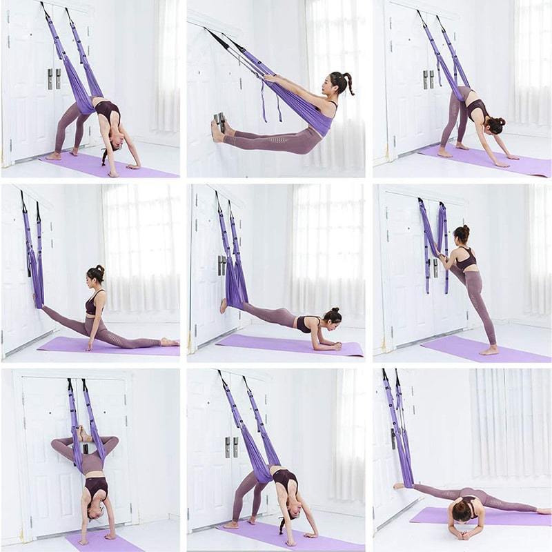 Yoga Stretching Band Numbered Adjustable Loops Soft Fabric