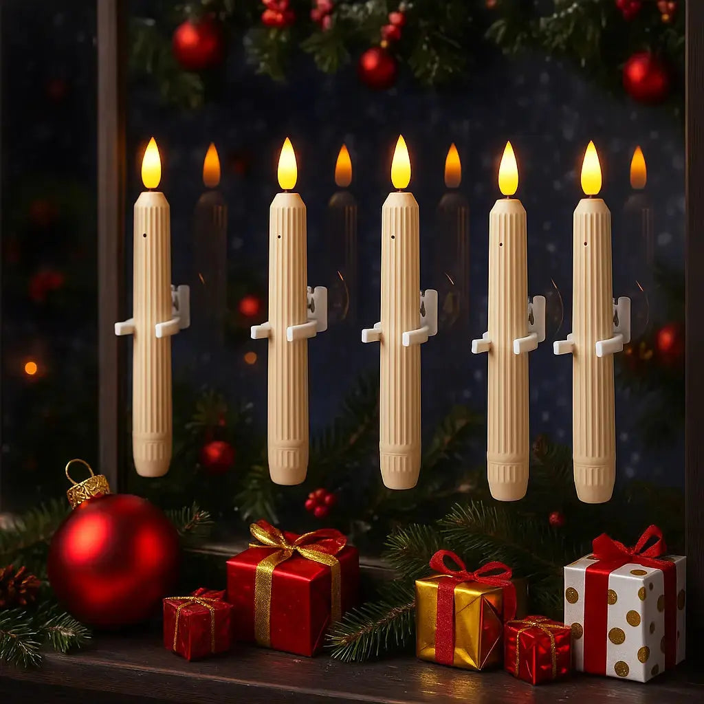 LED Window Candles Warm White Flicker Set of 6