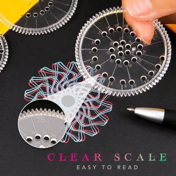 Spiral Ruler Set 22 Pieces Transparent ABS Plastic
