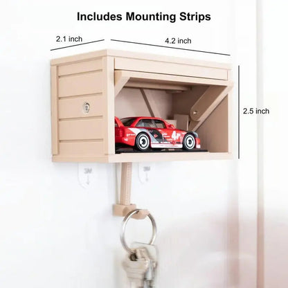 Key Holder Retro Car Garage Design Adhesive Mount