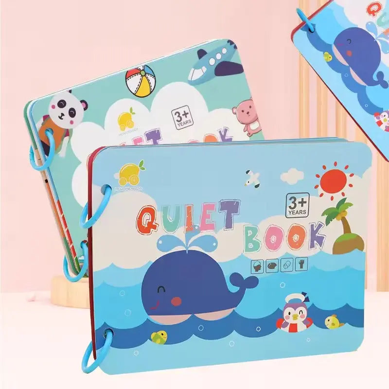 Toddler Learning Book Laminated Pages & Grippy Pieces