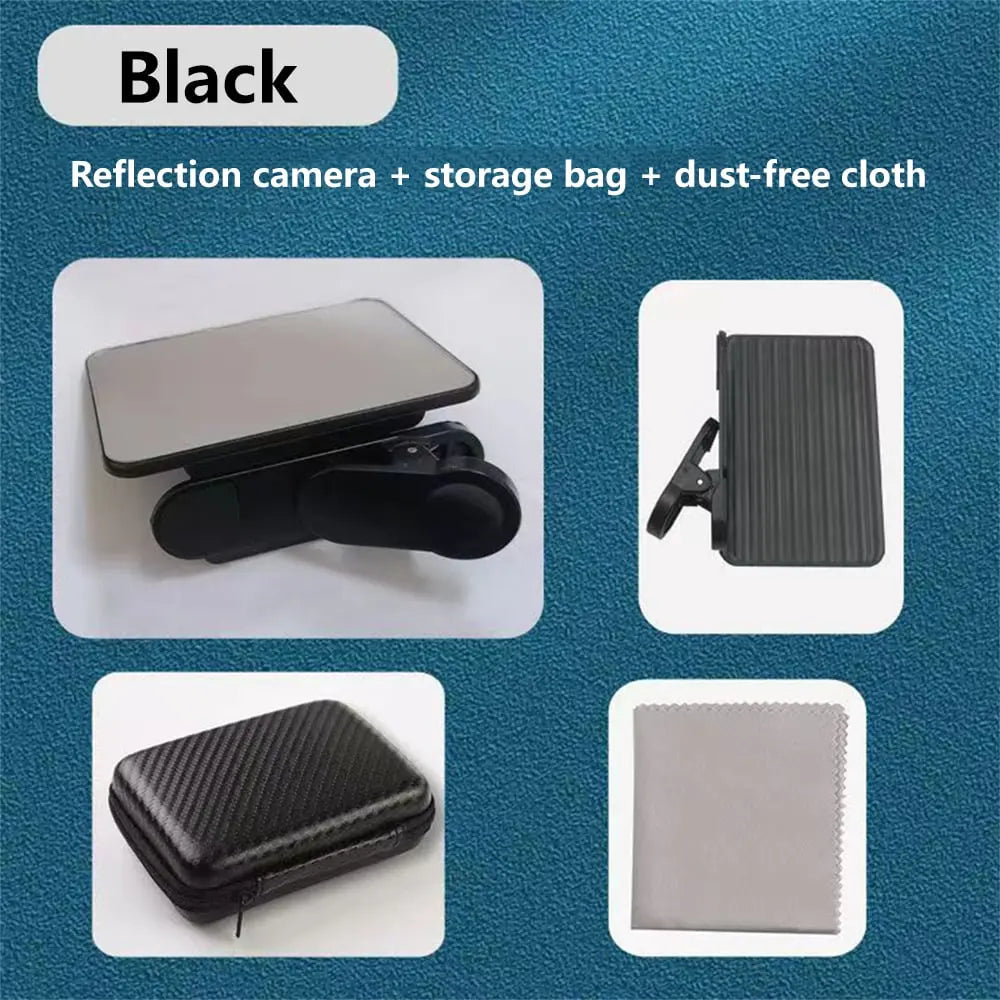 Smartphone Mirror Clip-On Optical Glass Universal Fit