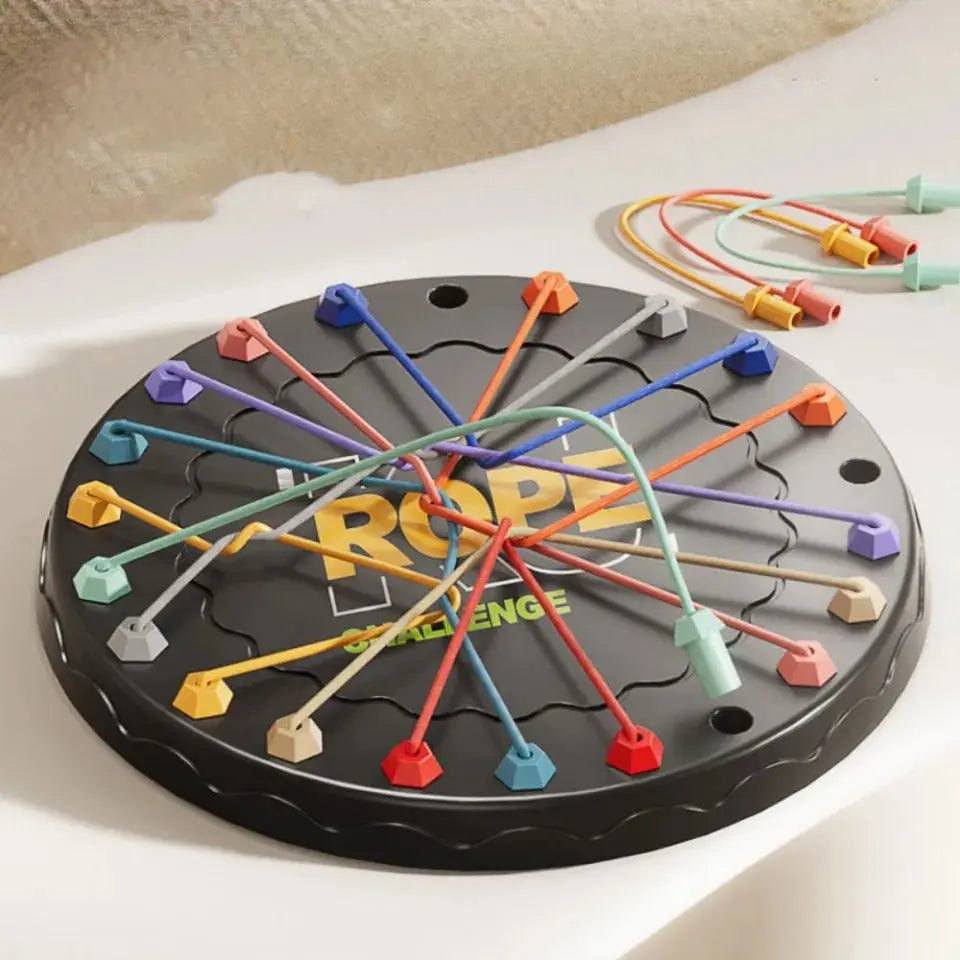Logic Rope Puzzle Game Durable Plastic Board 10 Ropes