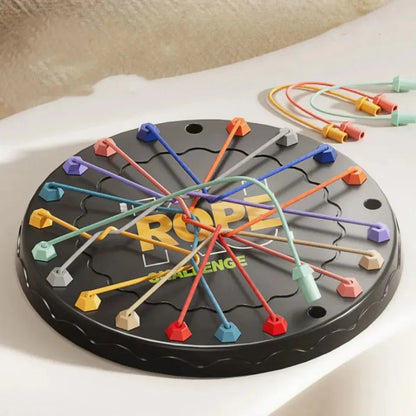 Logic Rope Puzzle Game Durable Plastic Board 10 Ropes