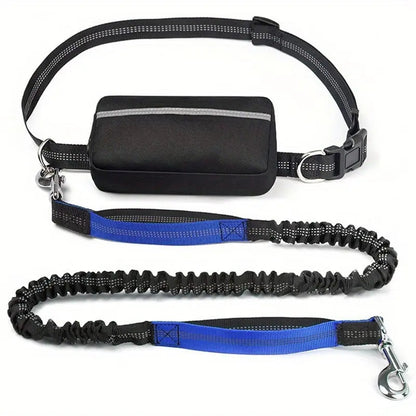 Hands-Free Dog Leash Shock-Absorbing Bungee & Zipper Pocket