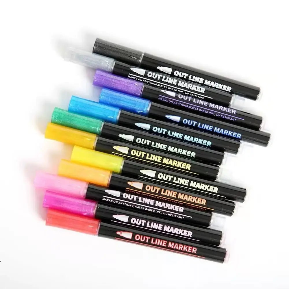Metallic Marker Set Ergonomic Grip & Non-Toxic
