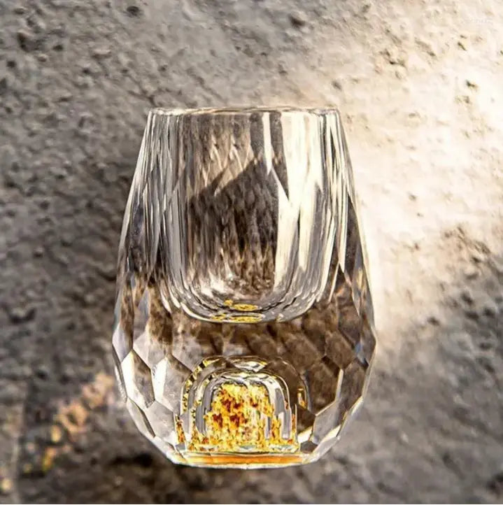 Shot Glasses Cut Crystal Diamond-Cut Set of 6