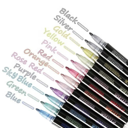 Metallic Marker Set Ergonomic Grip & Non-Toxic