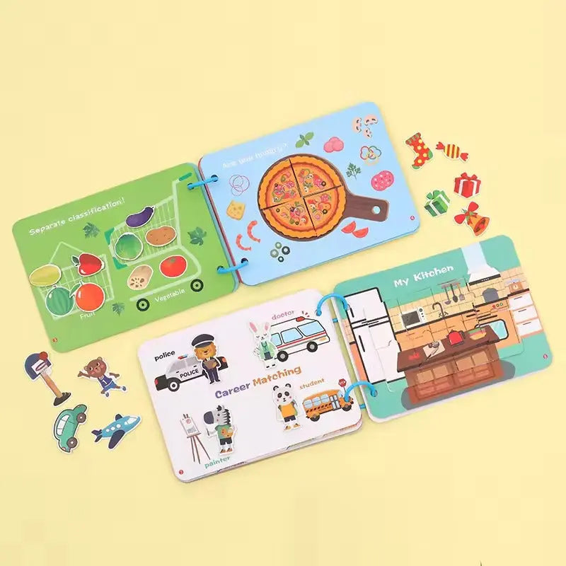 Toddler Learning Book Laminated Pages & Grippy Pieces