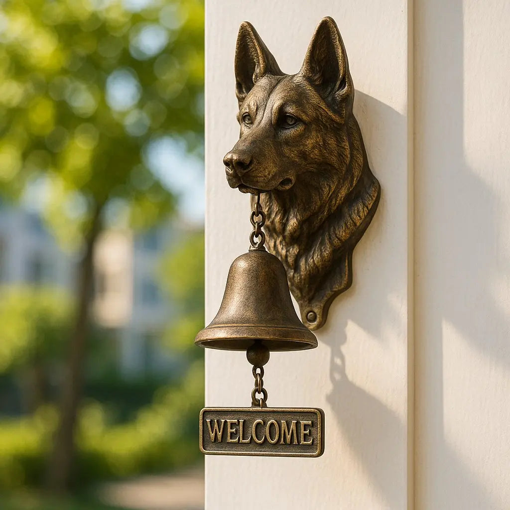 Welcome Bell Cast Iron Dog Figure Weather-Resistant
