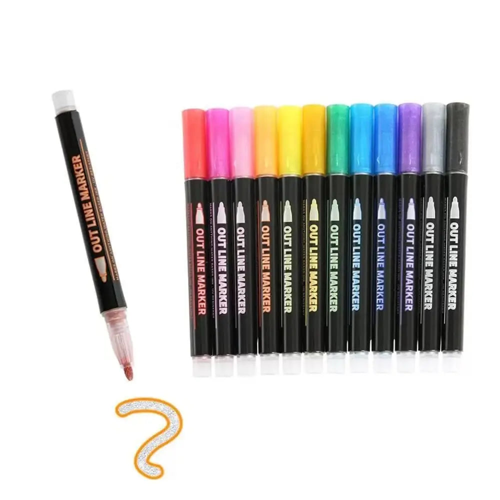 Metallic Marker Set Ergonomic Grip & Non-Toxic