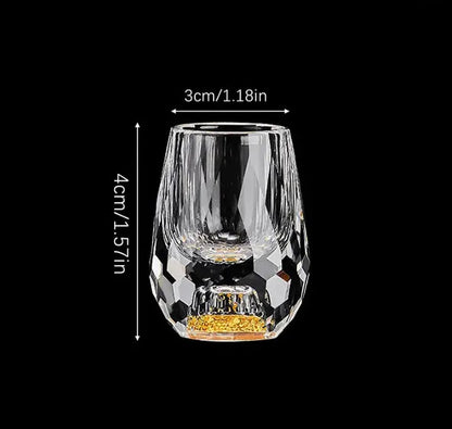 Shot Glasses Cut Crystal Diamond-Cut Set of 6