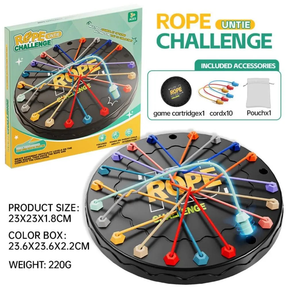 Logic Rope Puzzle Game Durable Plastic Board 10 Ropes