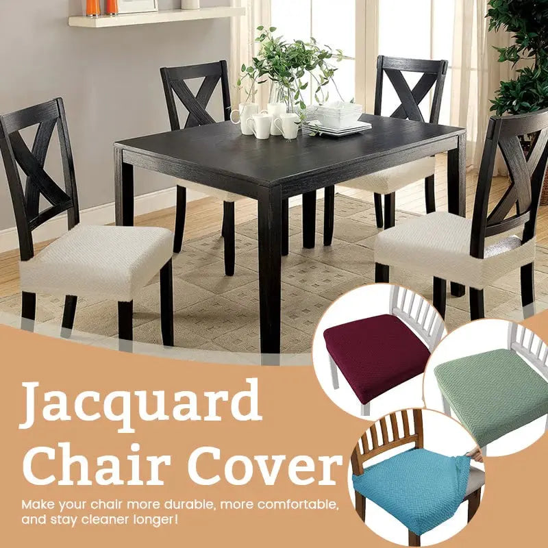 Chair Cover Set Jacquard Stretch Waterproof