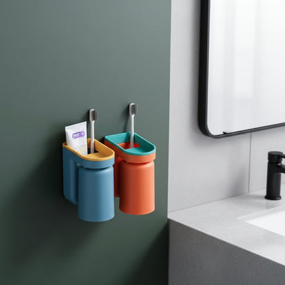 Toothbrush Holder No-Drill 3M Adhesive & Removable Cup