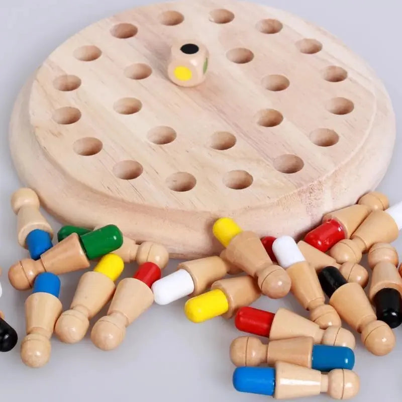 Kids Memory Game Handcrafted Wooden Non-Toxic Paint
