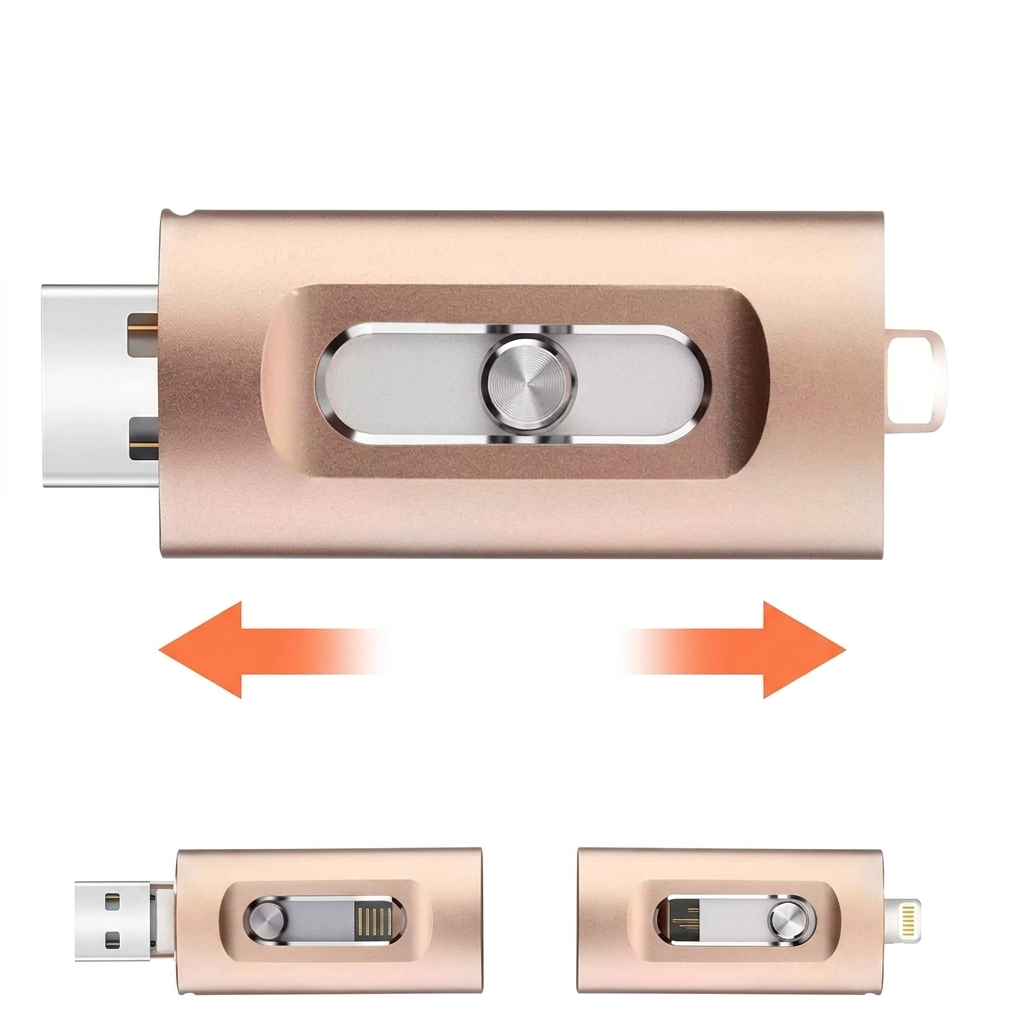 USB Drive 3-In-1 Lightning USB-C USB-A