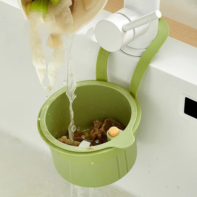 Hanging Drain Basket Two-Part Filter & One-Click Emptying