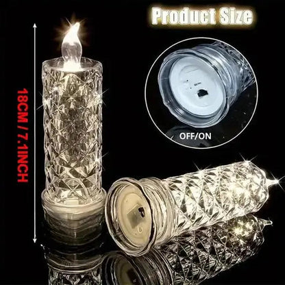 LED Candle Set Crystal-Like Warm White & Battery Operated