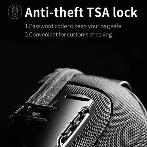 Backpack Cut-Resistant & RFID-Protected USB Charging Port