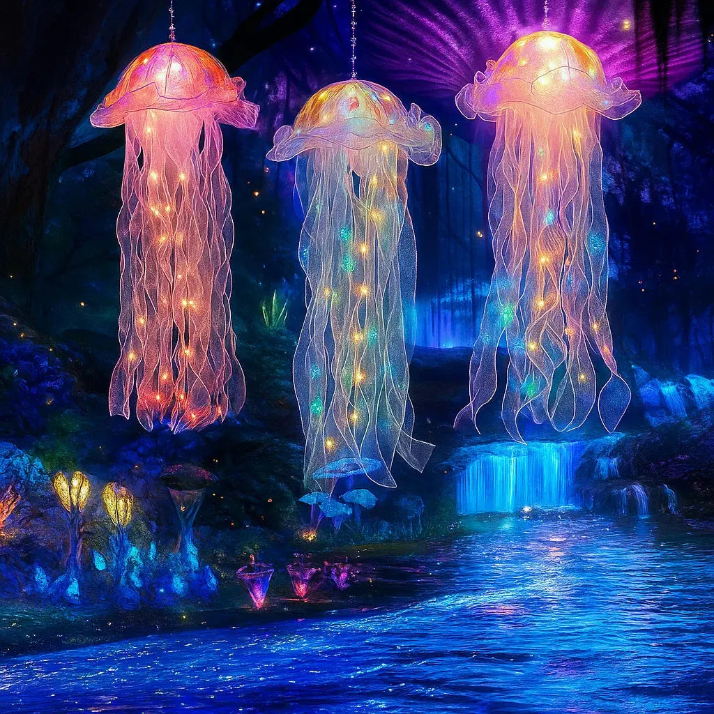 Jellyfish Hanging Lamp Multicolor LED Battery Powered & Portable