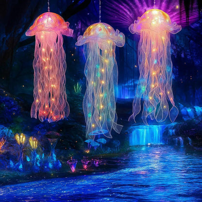 Jellyfish Hanging Lamp Multicolor LED Battery Powered & Portable