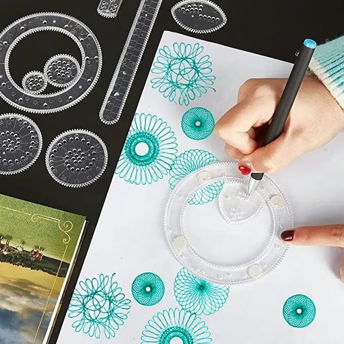 Spiral Ruler Set 22 Pieces Transparent ABS Plastic