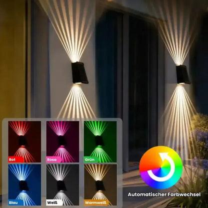 Outdoor Solar Wall Light RGB & Warm White Automatic