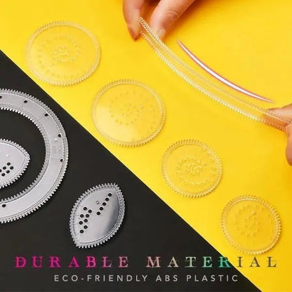 Spiral Ruler Set 22 Pieces Transparent ABS Plastic