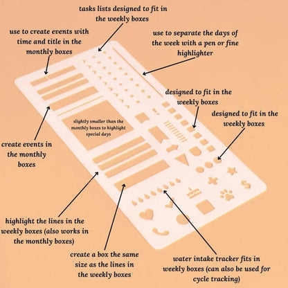 Planner Stencil Set Precision-Cut Mylar Three-Pack