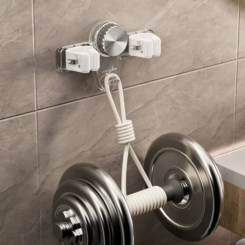 Broom & Mop Holder Self-Adhesive Suction Automatic Clamp