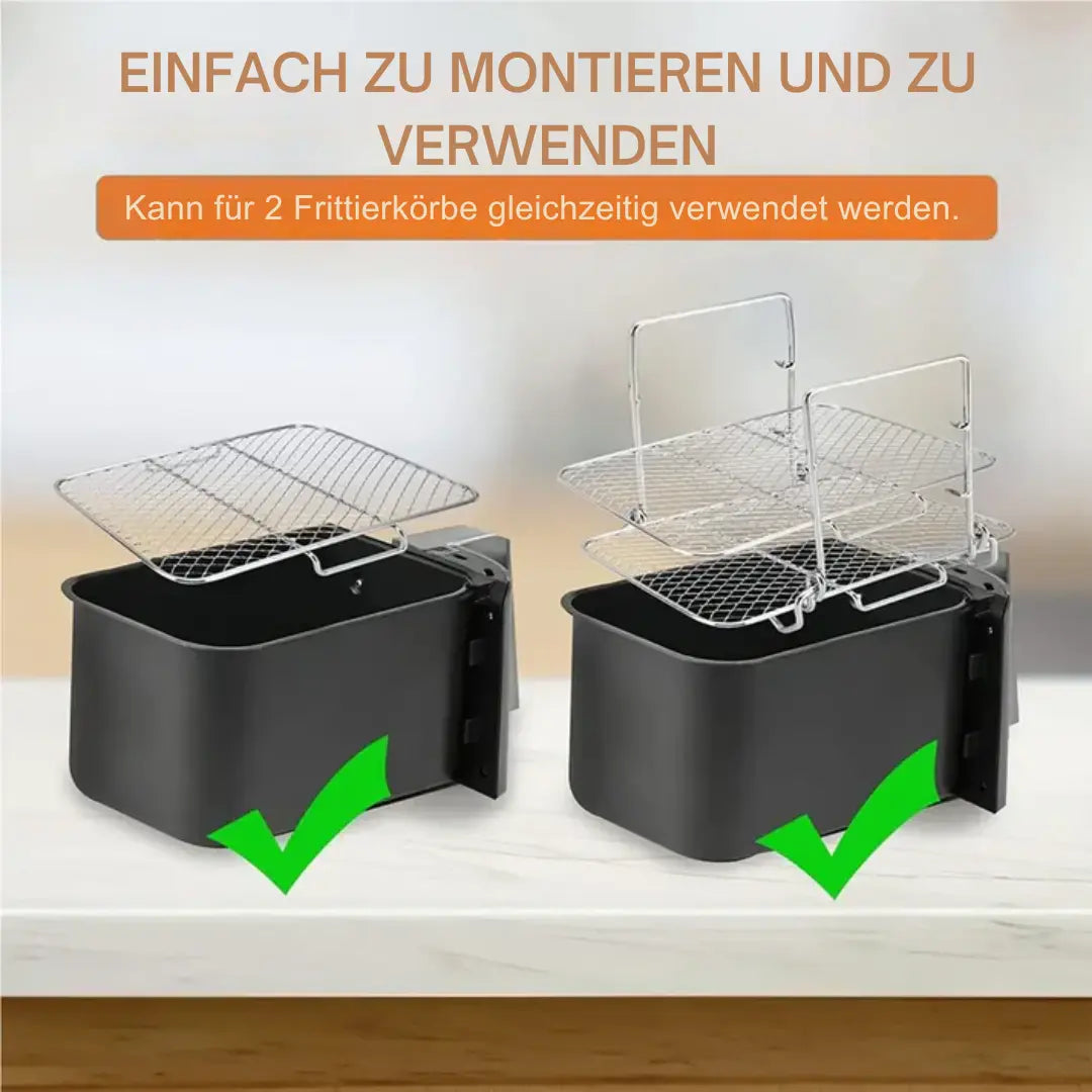 Air Fryer Rack 3-Tier Removable Stainless Steel