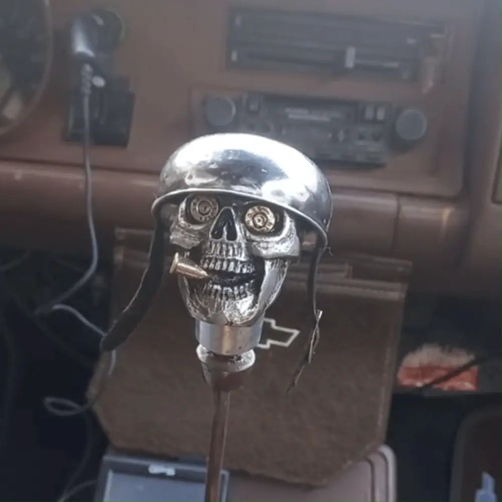 Shift Knob Handcrafted Skull Soldier Chrome-Plated Alloy