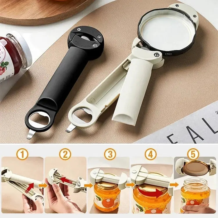 Can & Jar Opener Adjustable Grip Non-Slip Magnetic Wall-Mount