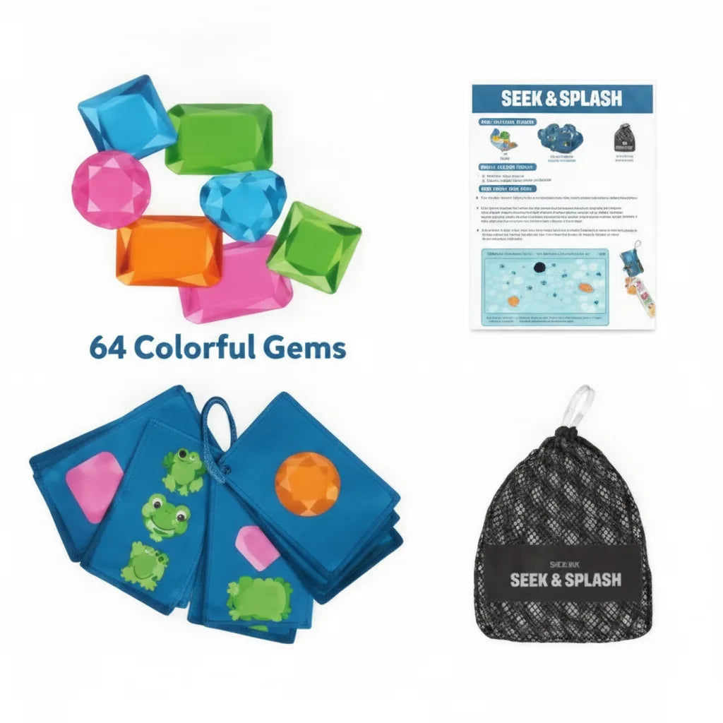 Pool Treasure Hunt Game Waterproof Gems & Cards