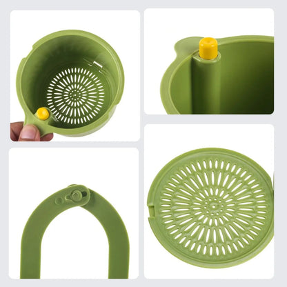 Hanging Drain Basket Two-Part Filter & One-Click Emptying