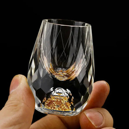Shot Glasses Cut Crystal Diamond-Cut Set of 6