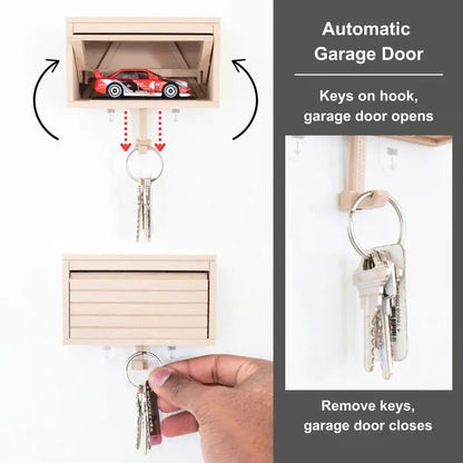 Key Holder Retro Car Garage Design Adhesive Mount