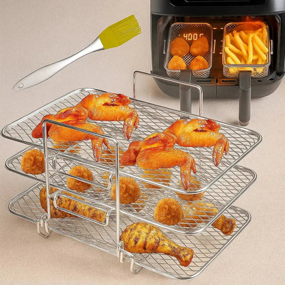 Air Fryer Rack 3-Tier Removable Stainless Steel