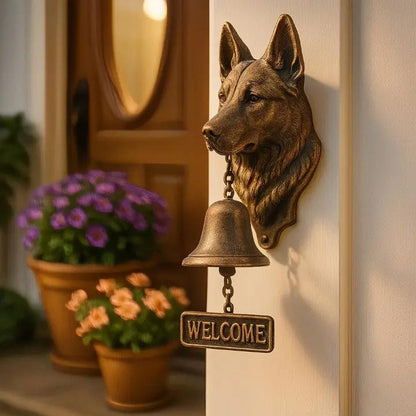 Welcome Bell Cast Iron Dog Figure Weather-Resistant