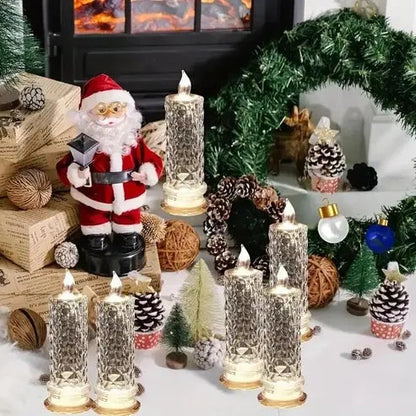 LED Candle Set Crystal-Like Warm White & Battery Operated