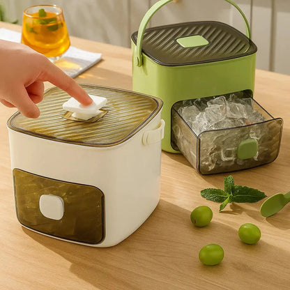 Ice Cube Tray Push-Button Release 48-Cube Dustproof Storage