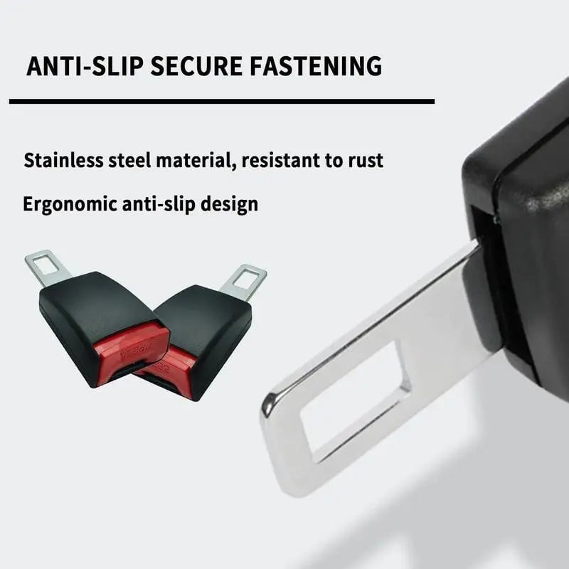 Seat Belt Extender Comfort-Fit Stainless Steel Set of 2