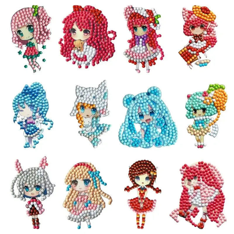Kids Diamond Sticker Kit Non-Toxic Resin Stones & Drill Pen