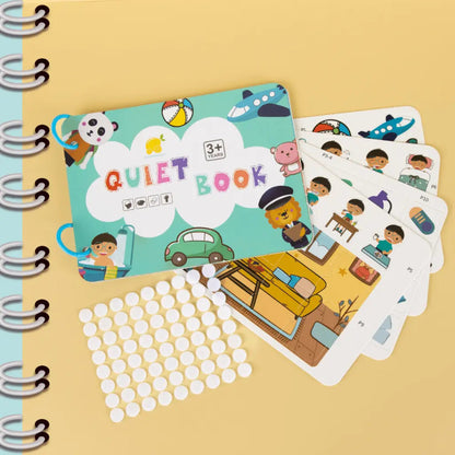 Toddler Learning Book Laminated Pages & Grippy Pieces