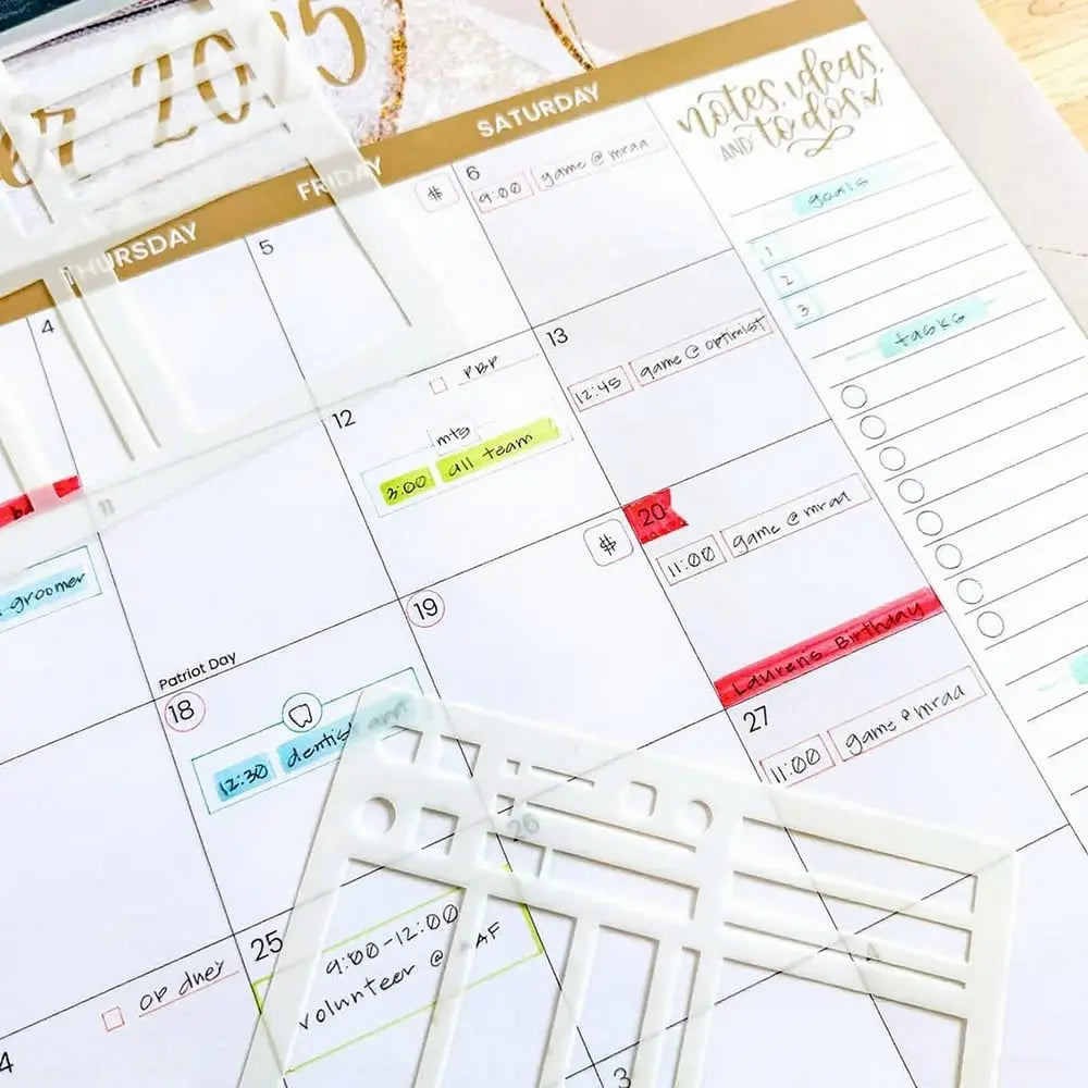 Planner Stencil Set Precision-Cut Mylar Three-Pack